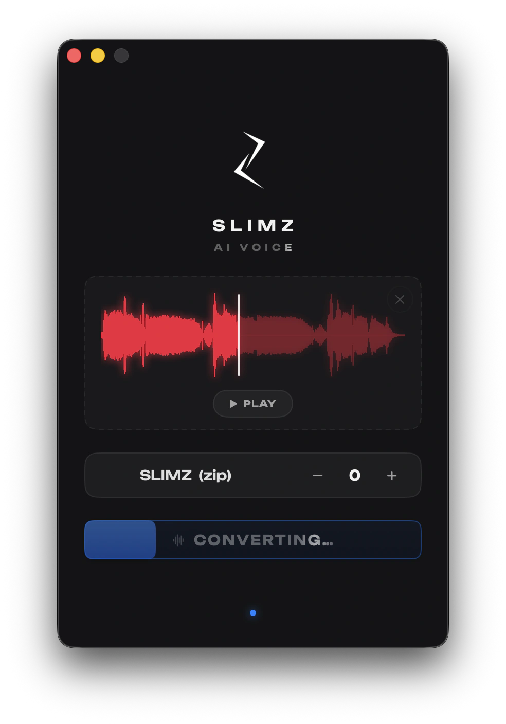 SLIMZ AI VOICE application interface