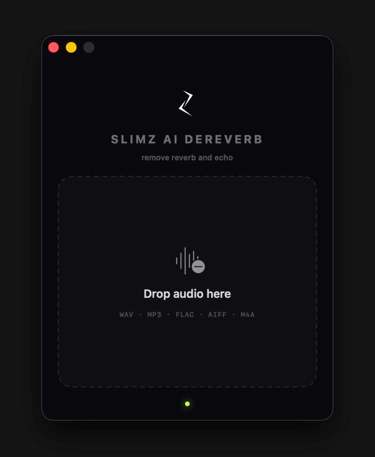 SLIMZ AI DEREVERB interface
