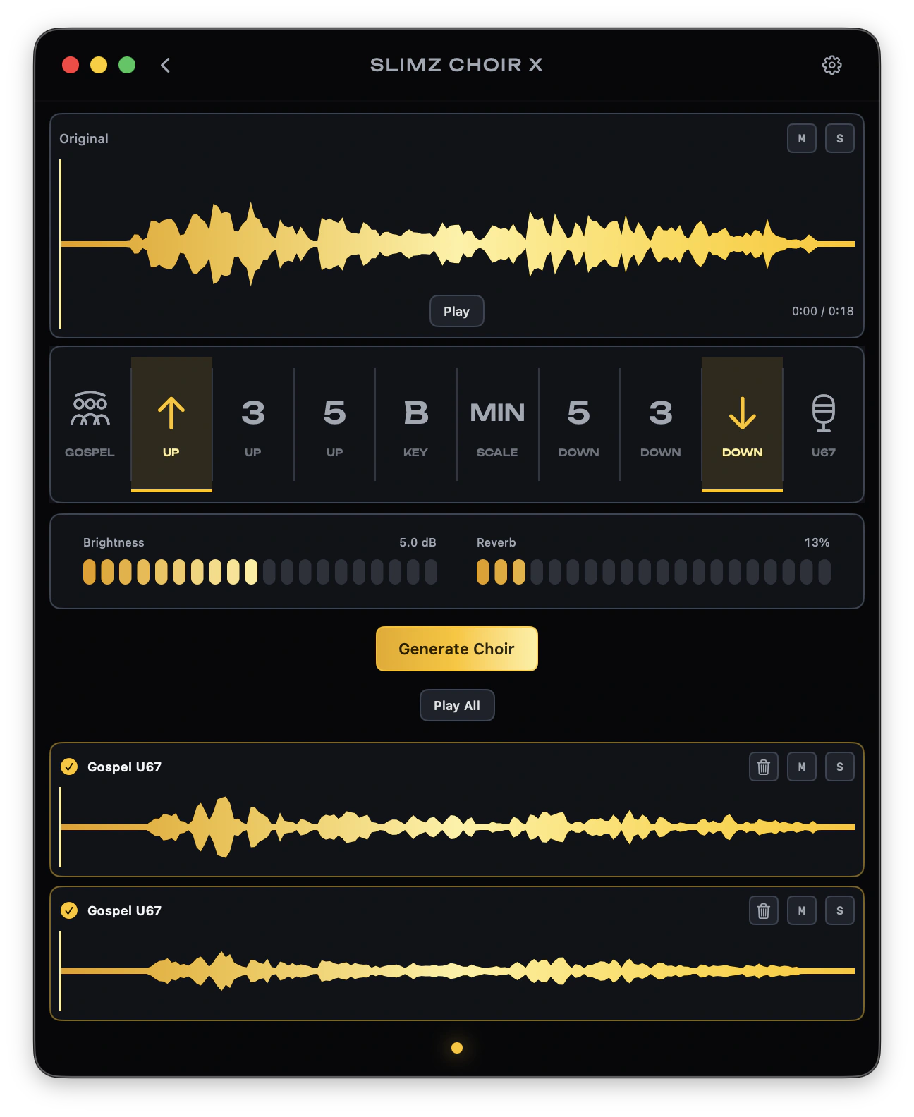 SLIMZ CHOIR X interface