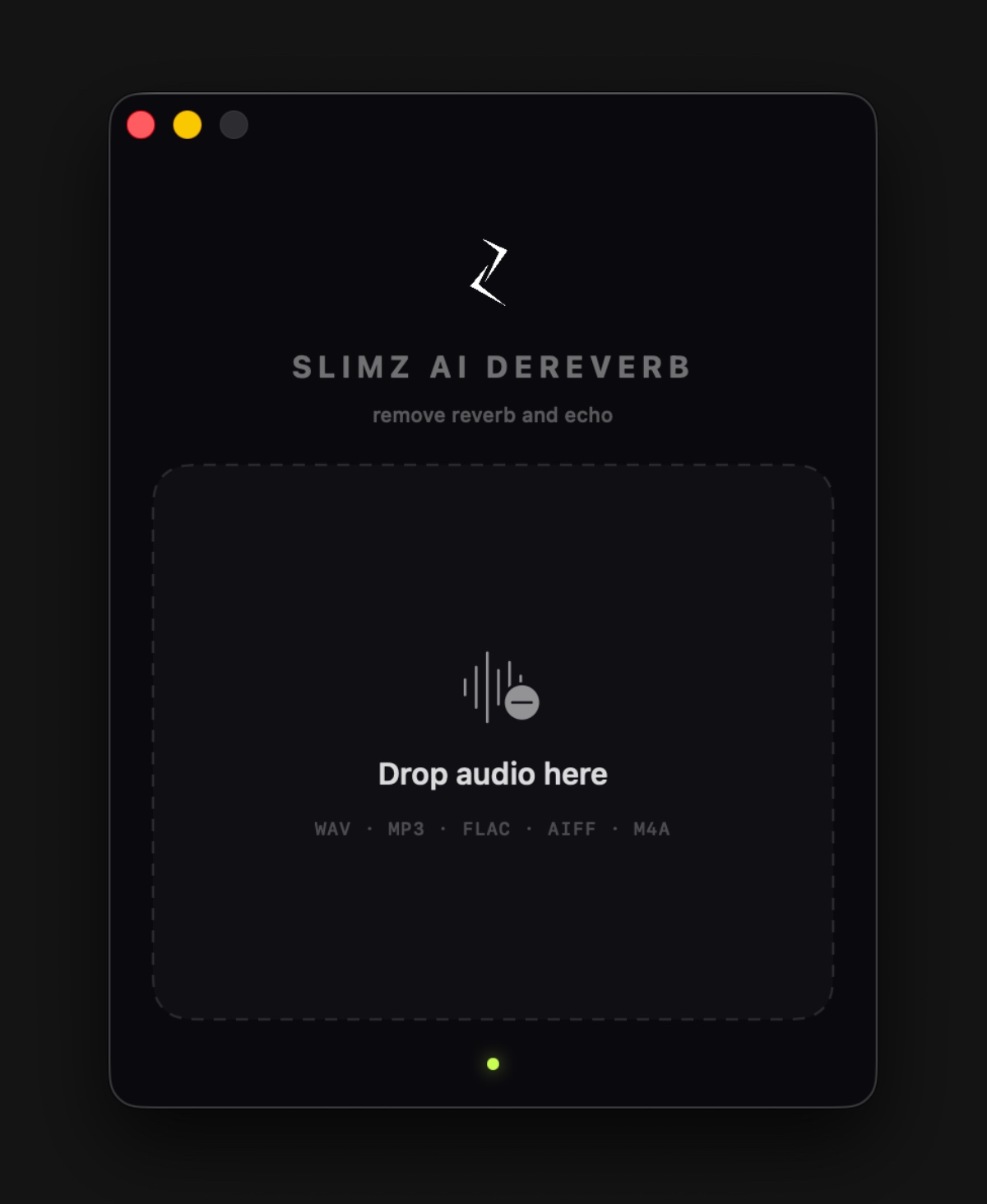 Интерфейс SLIMZ AI DEREVERB