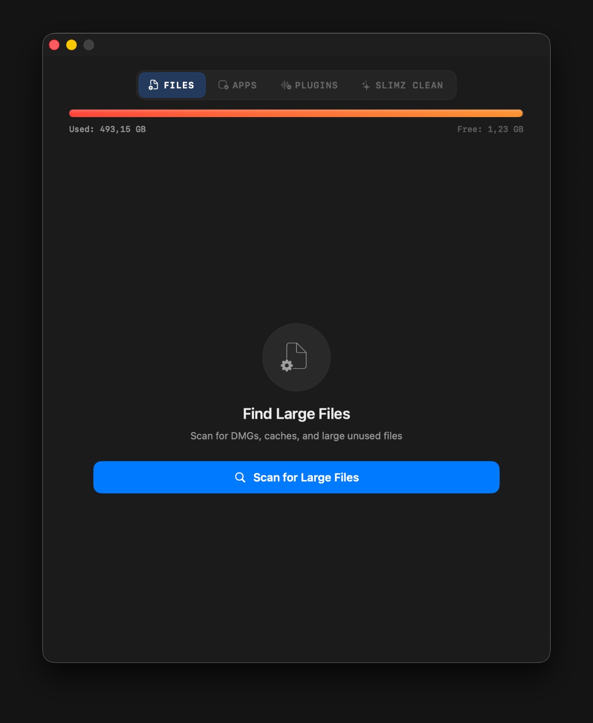 Интерфейс SLIMZ CLEAN
